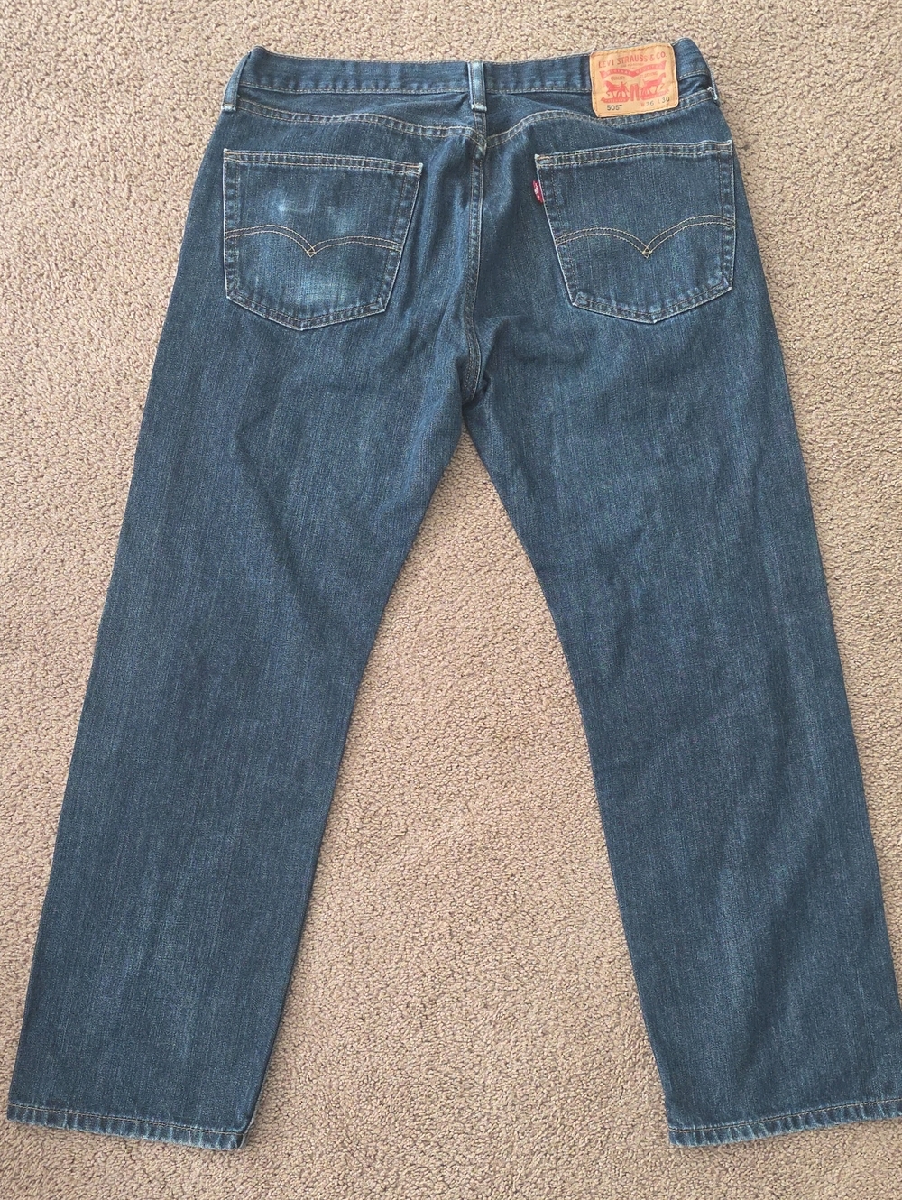 Levi's 505 36x30 Men's Indigo Straight Leg Jeans